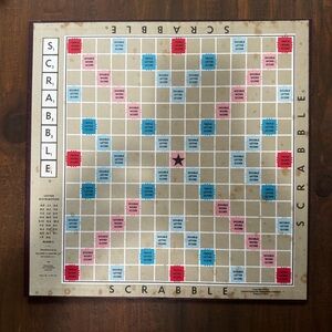 1948 Scrabble Game Board Only Replacement Piece, Burgundy Back Vintage